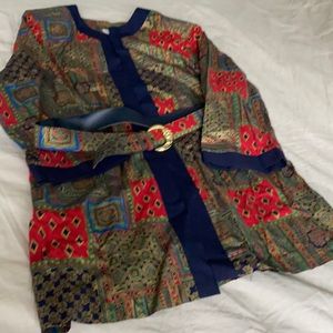 Tracy Richards vintage rayon jacket with matching belt.